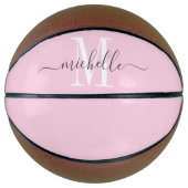 Personalisiert Pink Girl's Mit Monogramm Basketbal Basketball (Vorderseite)