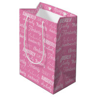 Personalisiert Pink Girls Name Collage Niedliche G
