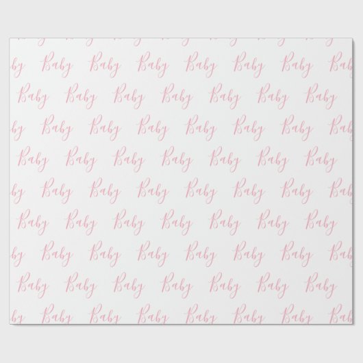 Personalisiert Pink Girly Elegant Baby Geschenkpapier (Flach)