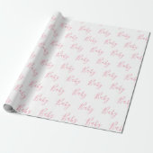 Personalisiert Pink Girly Elegant Baby Geschenkpapier (Ungerollt)