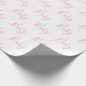 Personalisiert Pink Girly Elegant Baby Geschenkpapier (Ecke)