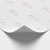 Personalisiert Pink Girly Elegante Name Bride Wrap Geschenkpapier (Ecke)
