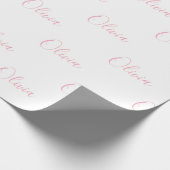 Personalisiert Pink Girly Elegante Name Geschenkpapier (Ecke)