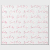 Personalisiert Pink Girly Elegante Sweet Baby Scri Geschenkpapier (Flach)