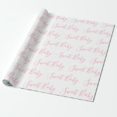 Personalisiert Pink Girly Elegante Sweet Baby Scri Geschenkpapier (Ungerollt)