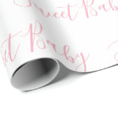 Personalisiert Pink Girly Elegante Sweet Baby Scri Geschenkpapier (Rolleneckpunkt)