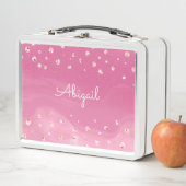 Personalisiert Pink Glitzer Girly Metall Brotdose (Beispiel)