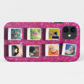 Personalisiert Pink Glitzer Giro 7 FotoCollage Case-Mate iPhone Hülle (Rückseite (Horizontal))