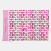 Personalisiert Pink Gnomes Hearts Woodland Whimsic Geschirrtuch (Horizontal)