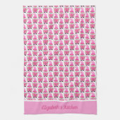 Personalisiert Pink Gnomes Hearts Woodland Whimsic Geschirrtuch (Vertikal)