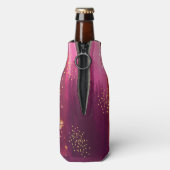 Personalisiert Pink Gold Ananas Glitzer Flaschenkühler (Flasche Rückseite)
