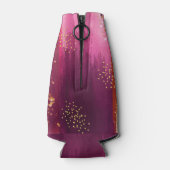 Personalisiert Pink Gold Ananas Glitzer Flaschenkühler (Rückseite)