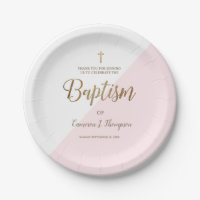 Personalisiert-pink-Gold-Cross-Baby-Taufe