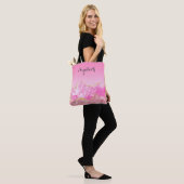 Personalisiert Pink Gold Glam Glitzer Bridesmaid Tasche (Am Model)