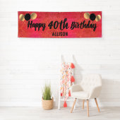 Personalisiert Pink Gold Glitzer 40. Geburtstag  Banner (Insitu)