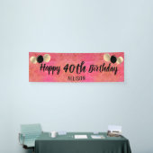 Personalisiert Pink Gold Glitzer 40. Geburtstag  Banner (Messeveranstaltung)