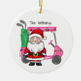 Personalisiert Pink Golf Camp Weihnachtsbeleuchtun Keramik Ornament