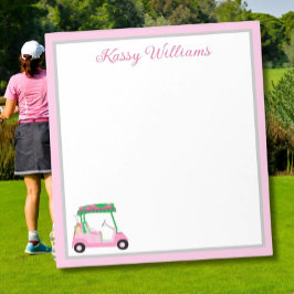 Personalisiert Pink Golf Cart Name Notizblock