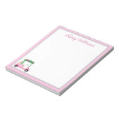 Personalisiert Pink Golf Cart Name Notizblock (Rotiert)