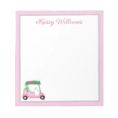 Personalisiert Pink Golf Cart Name Notizblock (Vorderseite)