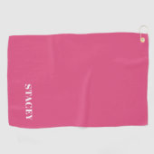 Personalisiert Pink Golf Handtuch (Horizontal)