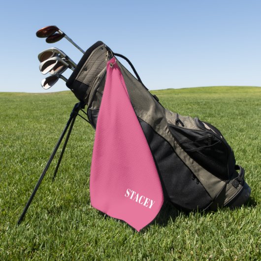 Personalisiert Pink Golf Handtuch (Gras)