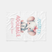Personalisiert Pink Gray Baby Elephant Geschenk Ba Fleecedecke (Vorderseite (Horizontal))