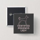 Personalisiert Pink Gray Podenco Dog Button (Vorne & Hinten)