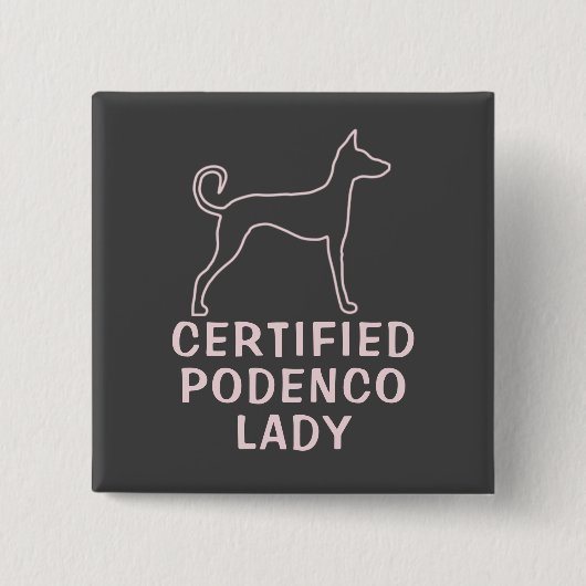 Personalisiert Pink Gray Podenco Dog Button (Vorderseite)