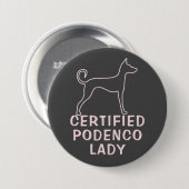 Personalisiert Pink Gray Podenco Dog Button (Vorne & Hinten)