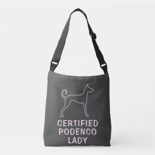 Personalisiert Pink Gray Podenco Dog Tragetaschen Mit Langen Trägern