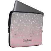 Personalisiert Pink Gray Stars Ombre Stilvolle Chi Laptopschutzhülle (Vorne Rechts)