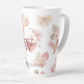 Personalisiert Pink & Green Boho Florals Milchtasse (Rechte Ecke)