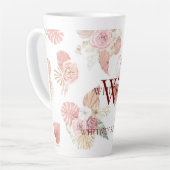 Personalisiert Pink & Green Boho Florals Milchtasse (Linke Ecke)