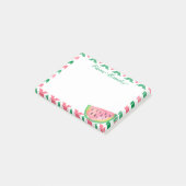 Personalisiert Pink Green Watermelon Postit Notes Post-it Klebezettel (angewinkelt)