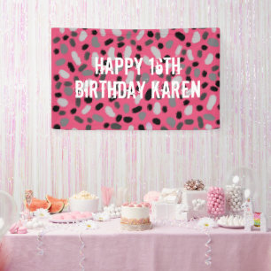 Personalisiert Pink Grey Black Jelly Bean Banner
