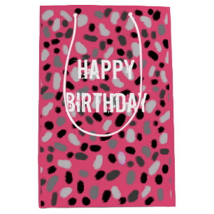 Personalisiert Pink Grey Black Jelly Bean Mittlere Geschenktüte