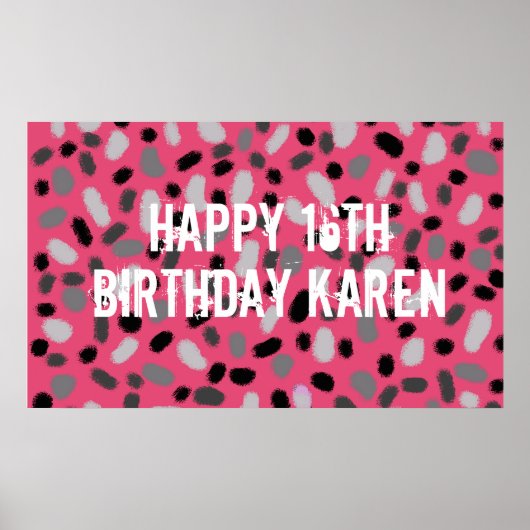 Personalisiert Pink Grey Black Jelly Bean Poster (Vorne)