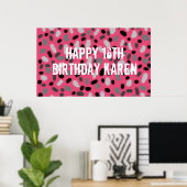 Personalisiert Pink Grey Black Jelly Bean Poster (Heimbüro)