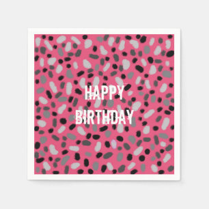 Personalisiert Pink Grey Black Jelly Bean Serviette