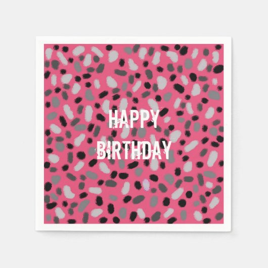 Personalisiert Pink Grey Black Jelly Bean Serviette (Vorderseite)