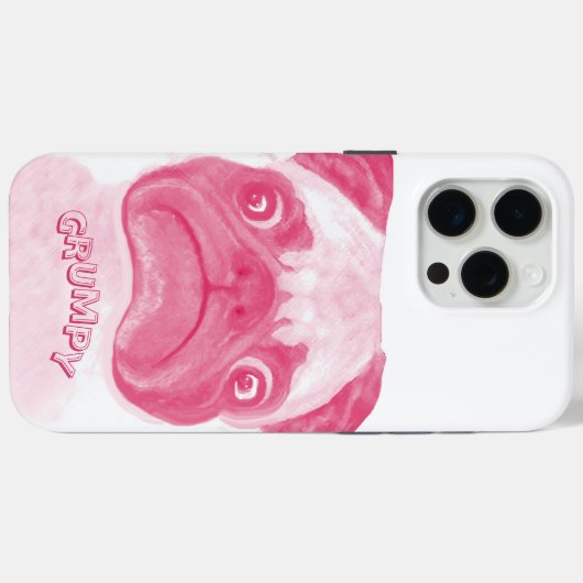 Personalisiert PINK Grumpy Puggy Case-Mate iPhone Hülle (Rückseite (Horizontal))