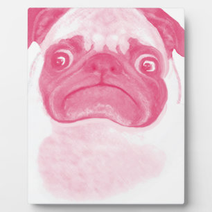 Personalisiert PINK Grumpy Puggy Fotoplatte