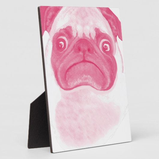 Personalisiert PINK Grumpy Puggy Fotoplatte (Seite)