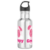 Personalisiert PINK Grumpy Puggy Mops Trinkflasche (Vorderseite)