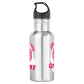 Personalisiert PINK Grumpy Puggy Mops Trinkflasche (Rückseite)