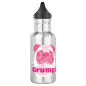 Personalisiert PINK Grumpy Puggy Mops Trinkflasche (Links)
