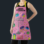 Personalisiert Pink Hanukkah Schürze<br><div class="desc">Personalisierte Pink Hanukkah Schürze. Alle Texte können bearbeitet werden.</div>