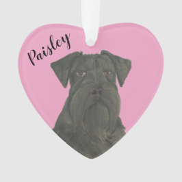 Personalisiert Pink Heart Black Schnauzer Ornament