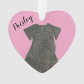 Personalisiert Pink Heart Black Schnauzer Ornament (Rückseite)